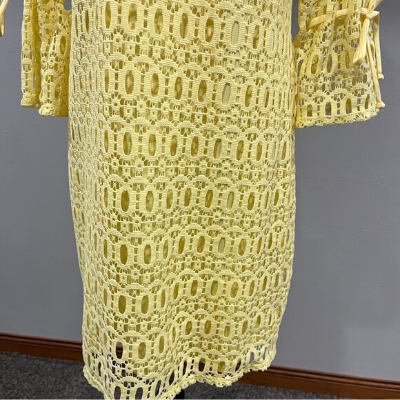 Elegant Yellow Lace Dress - Picture 4 of 13